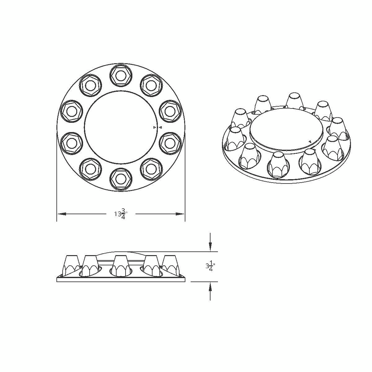 Dome Front Axle Cover Kit
