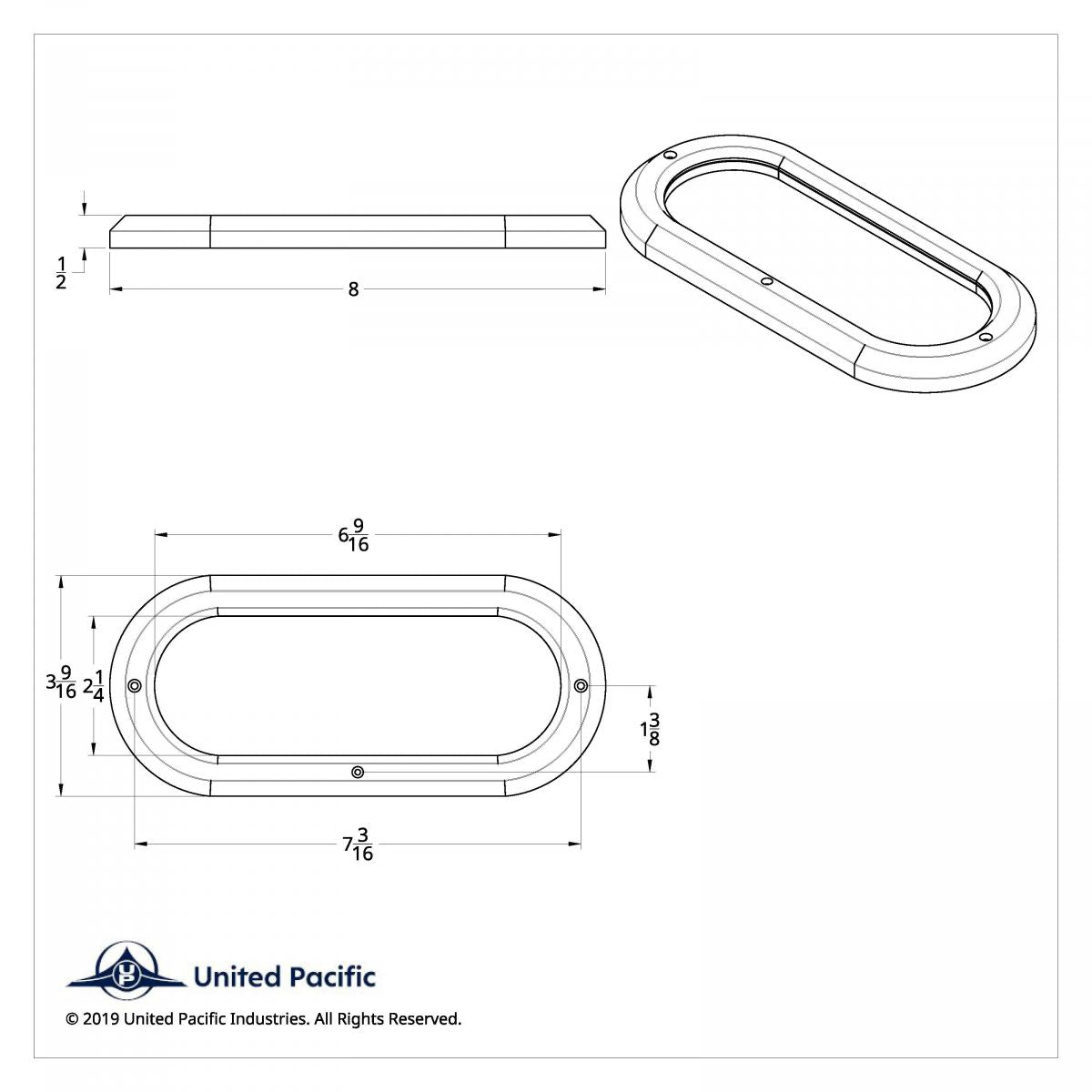 6" Chrome Oval Bezel Light Cover