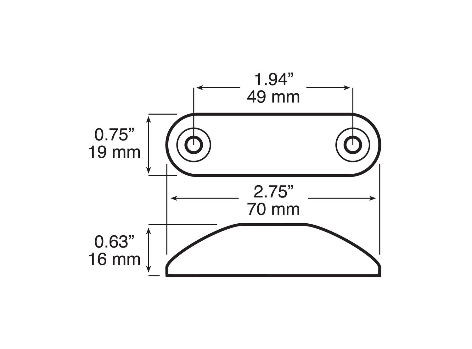 3/4" x 2.6" Red LED Clearance Marker Light