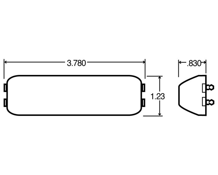 Red Rectangular Clearance Marker Light INCANDESCENT