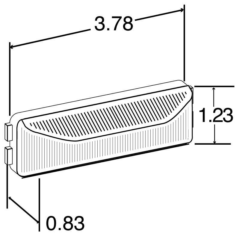 3.75" Red Rectangular Marker Clearance Light