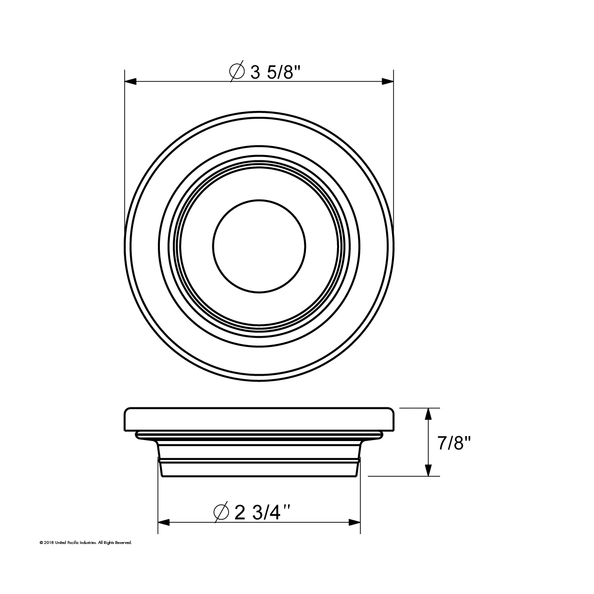2.5" Flush Mount Rubber Grommet - Wide Lip 31503