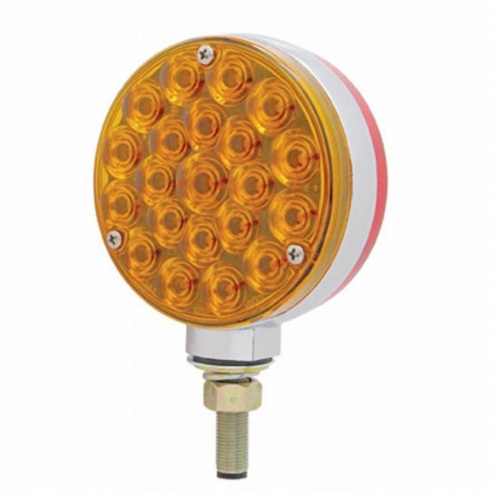 Amber/Red Double Face Turn Signal Light Single Post