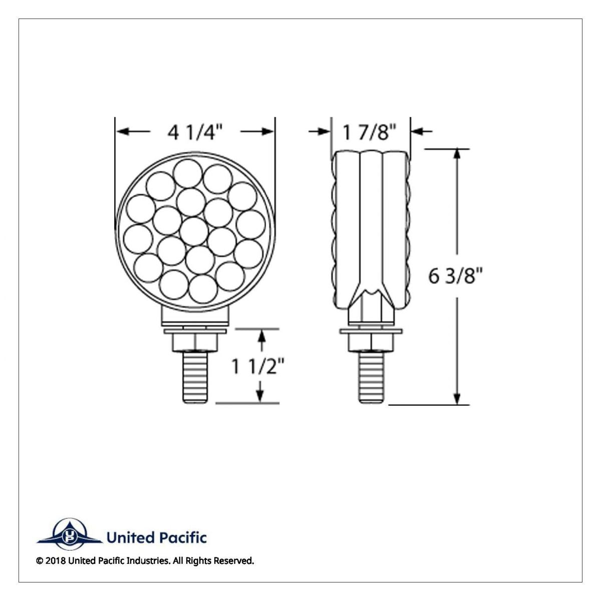 Amber/Red Double Face Turn Signal Light Single Post