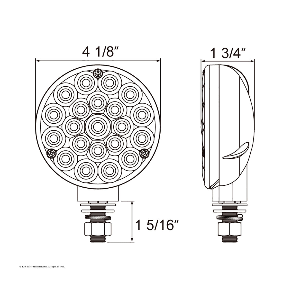 Red LED Single Face Turn Signal Light