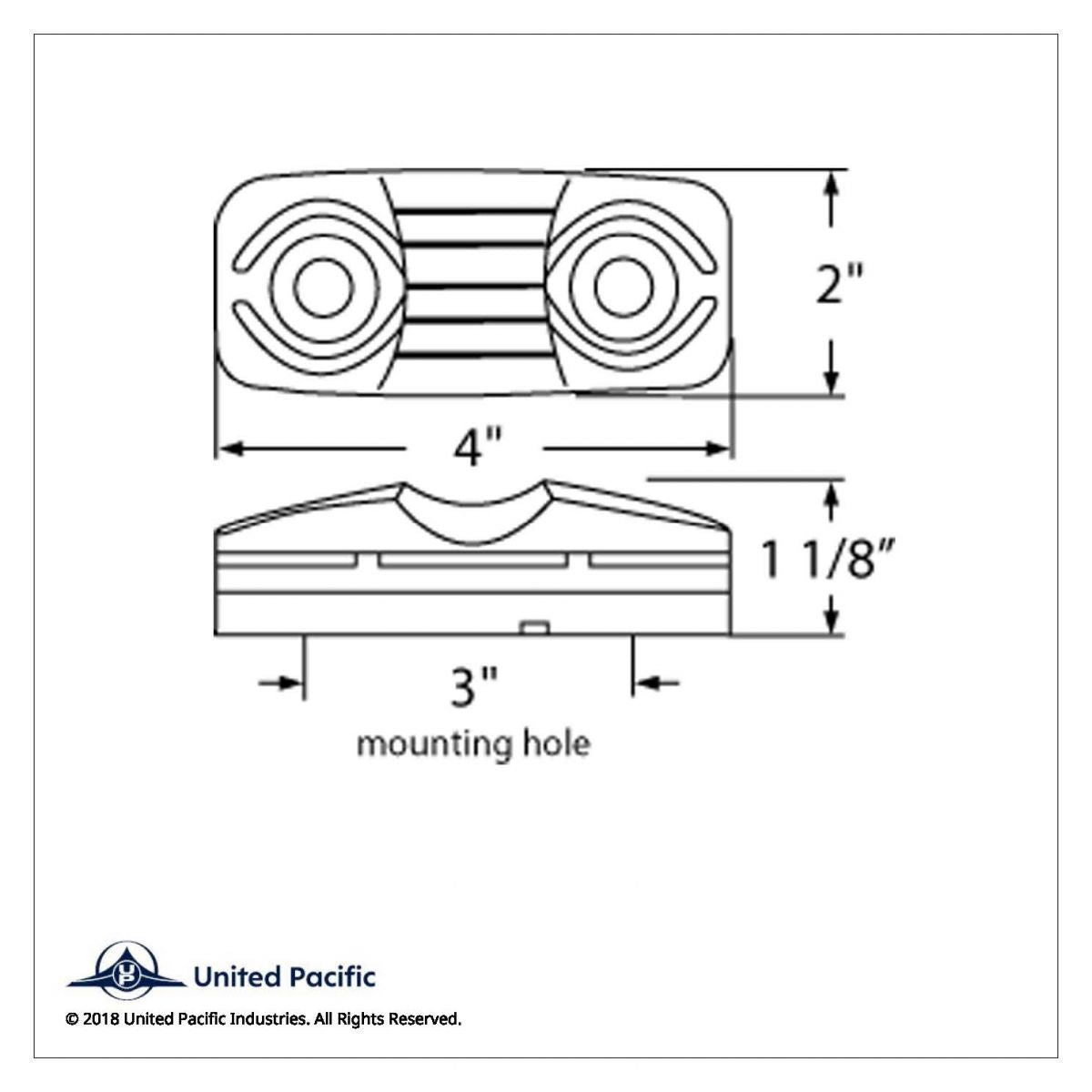 4" x 2" Amber Tiger Eye LED