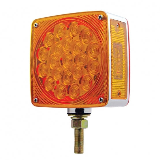 Amber/Red LED Double Face Turn Signal Light (Driver) Single Post