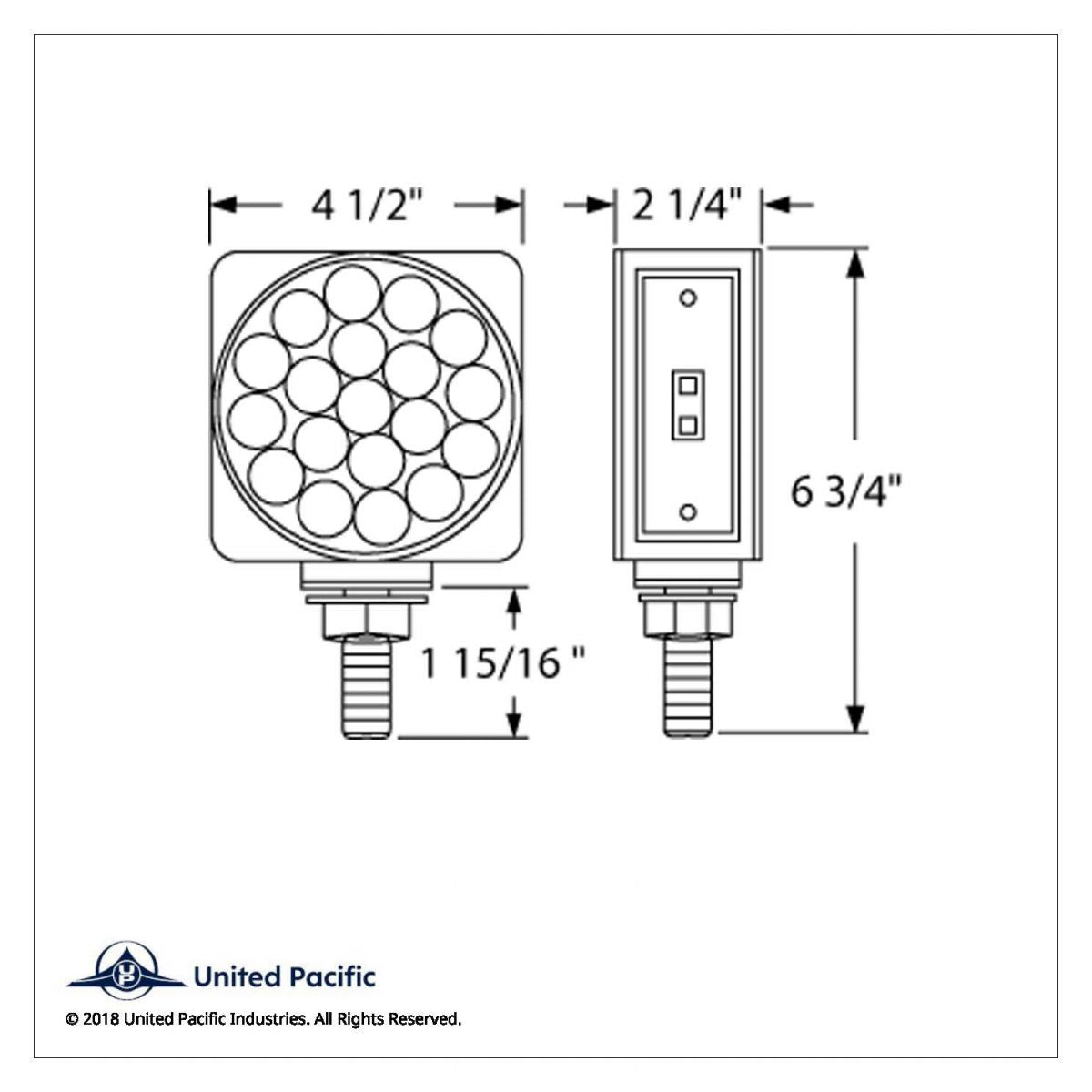 Amber LED Double Face Turn Signal Single Post