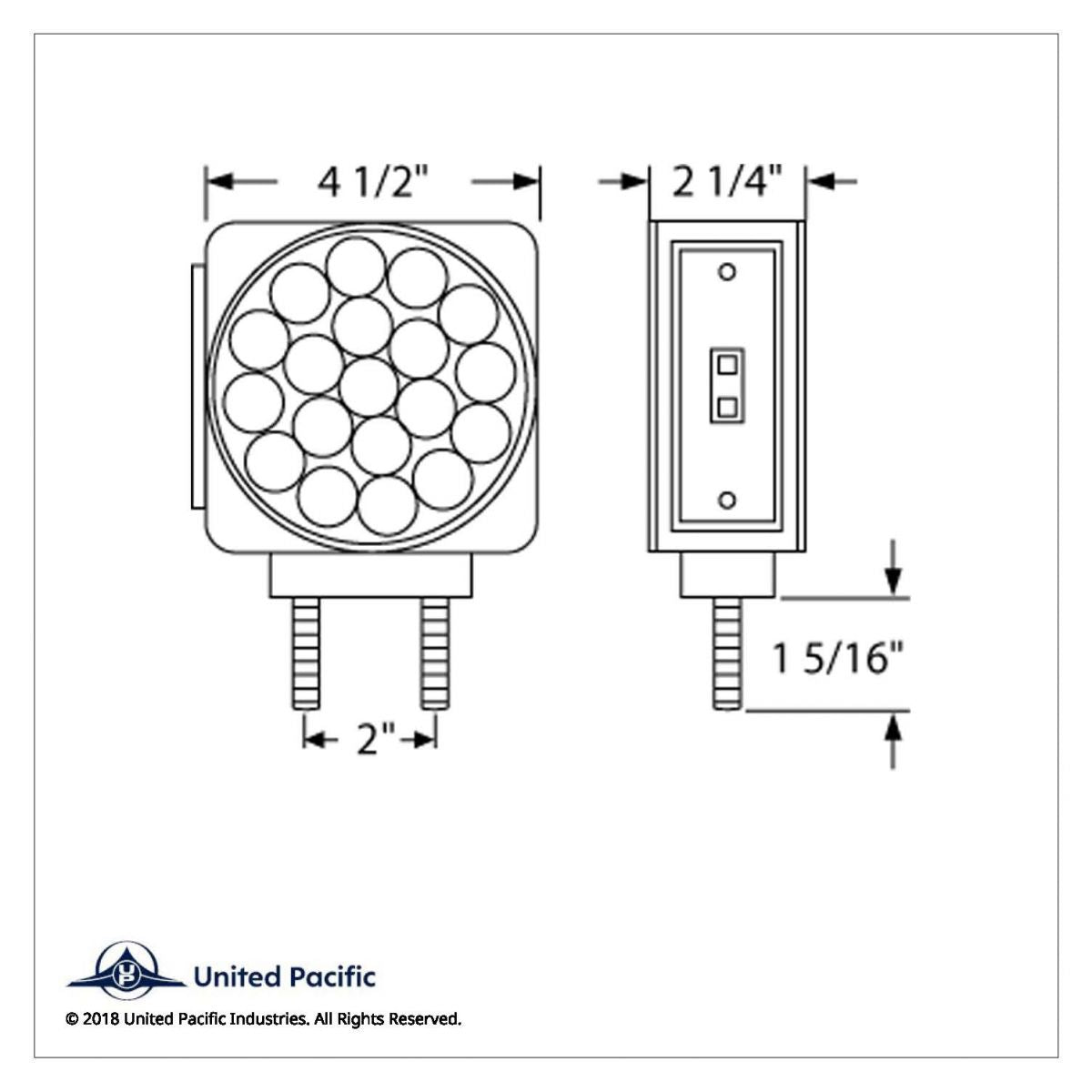 Amber LED Double Face Turn Signal Light Double Post