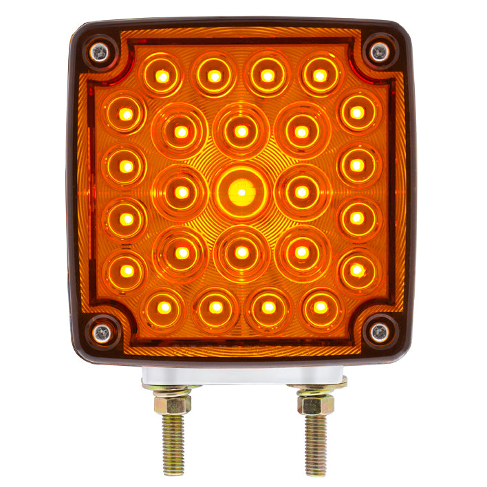 Amber/Red 52 LED Double Face Turn Signal Light (Passenger) Double Post