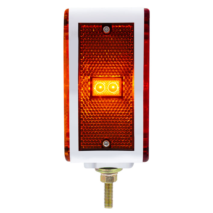 Amber/Red 52 LED Double Face Turn Signal Light (Passenger) Double Post