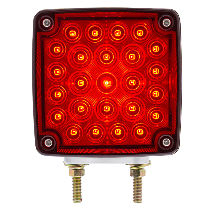Amber/Red 52 LED Double Face Turn Signal Light (Passenger) Double Post