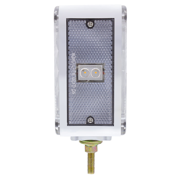 Amber/Red LED Double Clear Face Turn Signal Light (Driver) Single Post