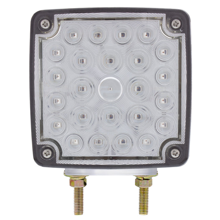 Amber/Red LED Double Clear Face Turn Signal Light (Driver) Single Post