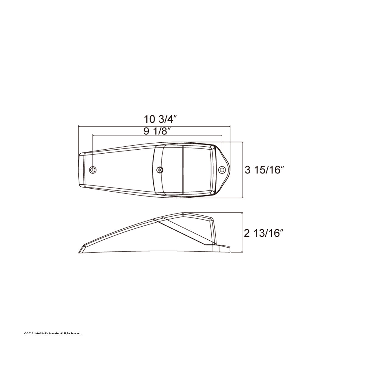 Amber LED Rectangular Cab Light Grakon 5000 Style