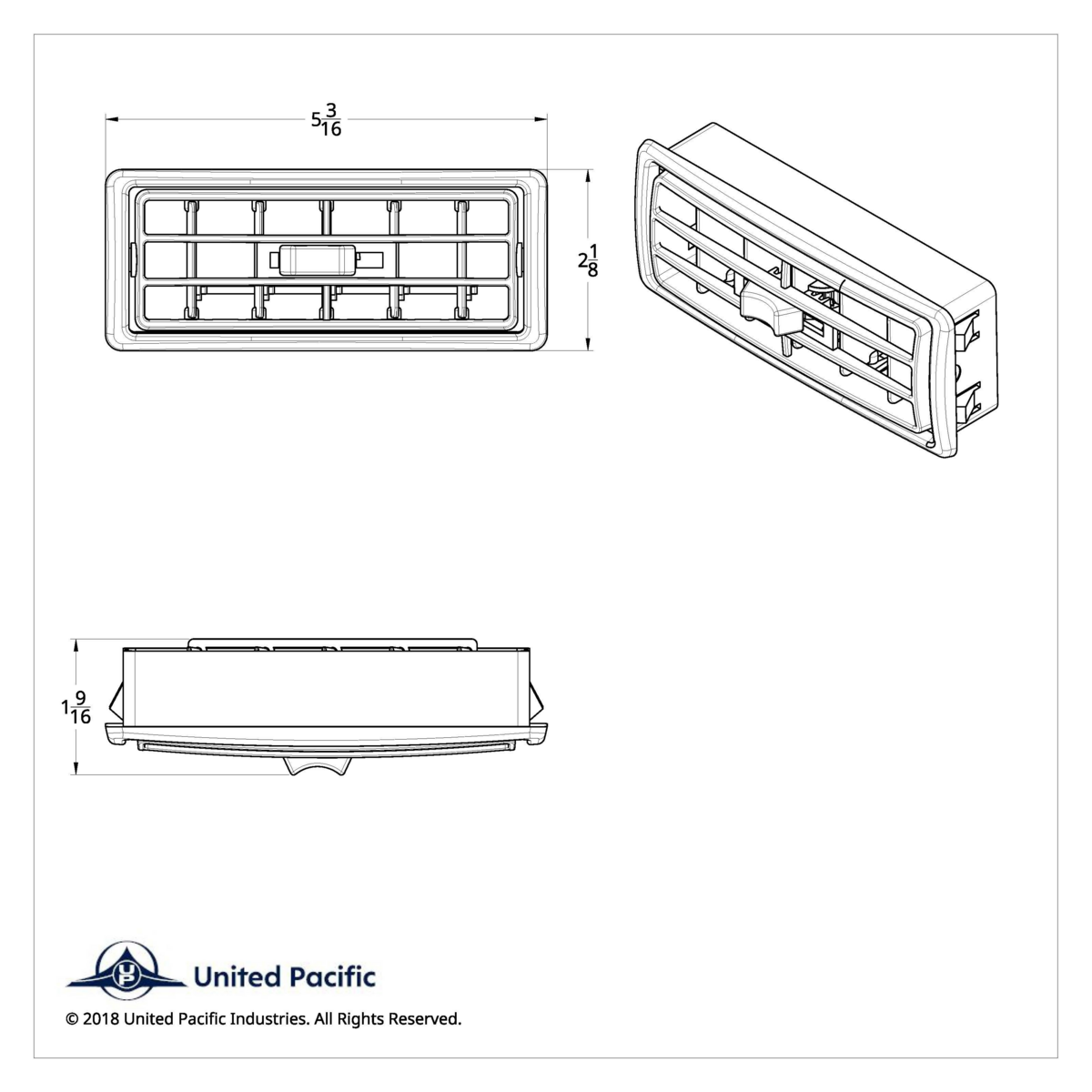 2002+ Kenworth A/C Vent - Centr