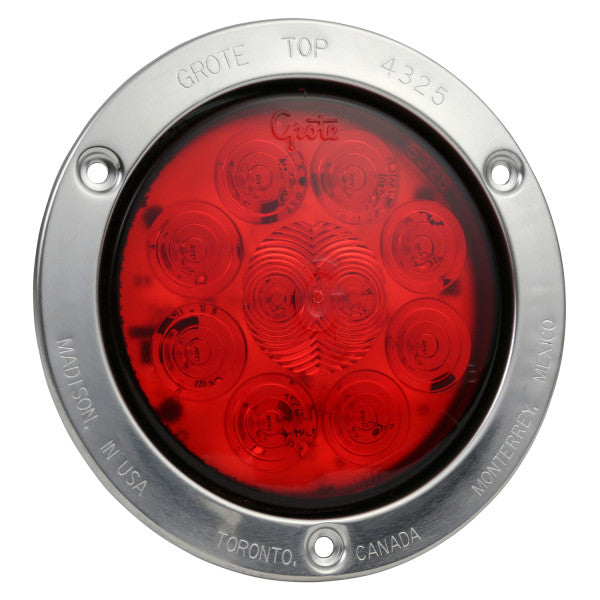 Red LED Signal Light with Stainless Steel Flange