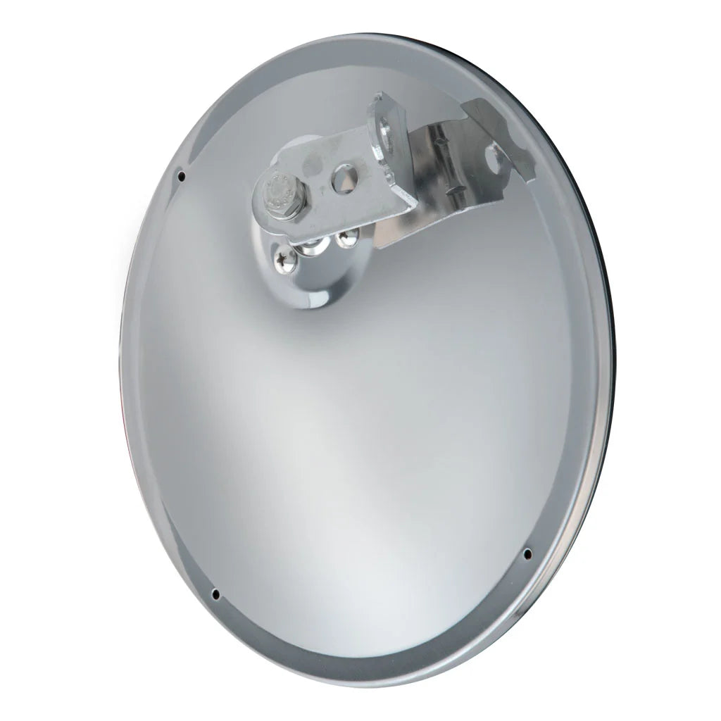 8-1/2" Stainless Offset-Mount Convex Mirror Head with J-Bracket