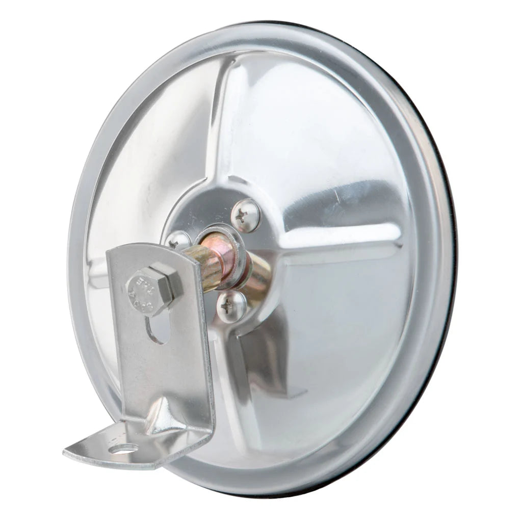 6" Stainless Center-Mount Convex Mirror Head with J-Bracket