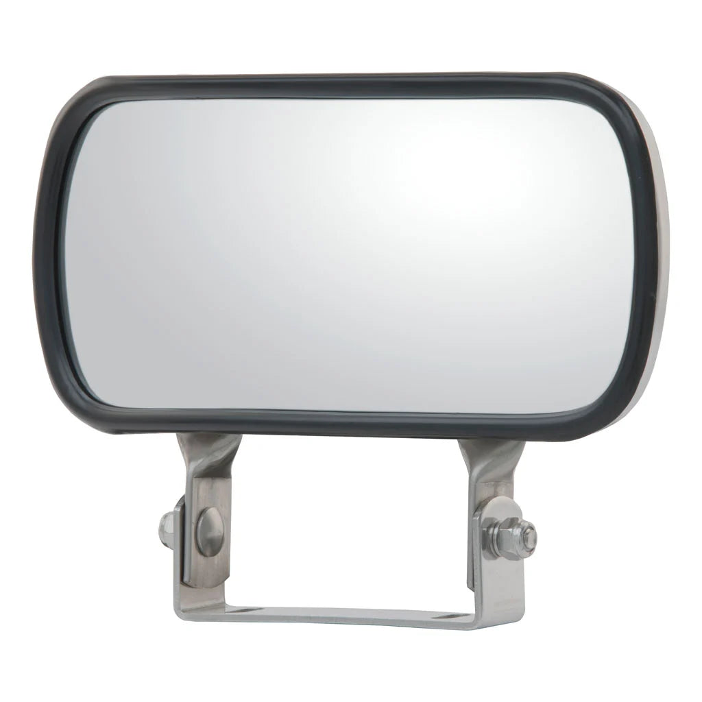 8" x 4" Stainless Convex Look-Down Mirror Assembly