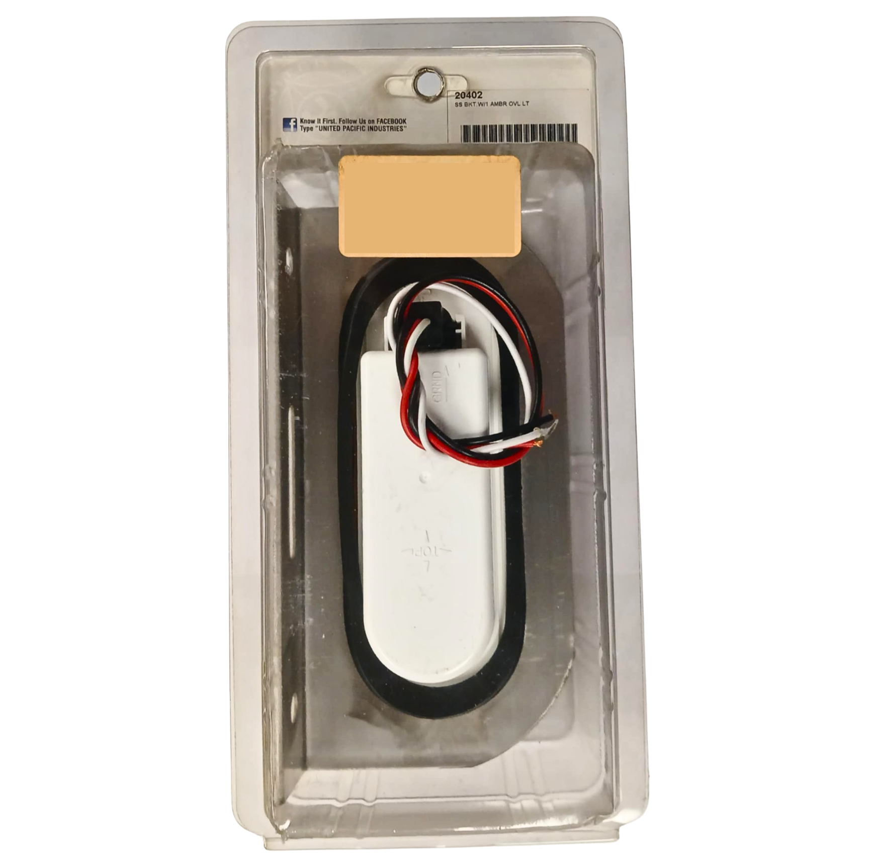 Amber Oval INCANDESCENT Light with Stainless Bracket