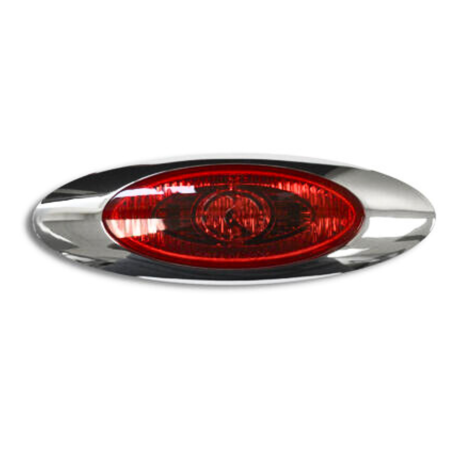 Red LED Large Oval Light with Bezel