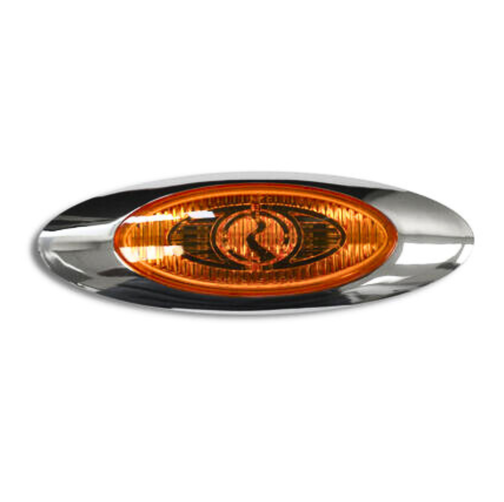 Amber LED Large Oval Light with Bezel