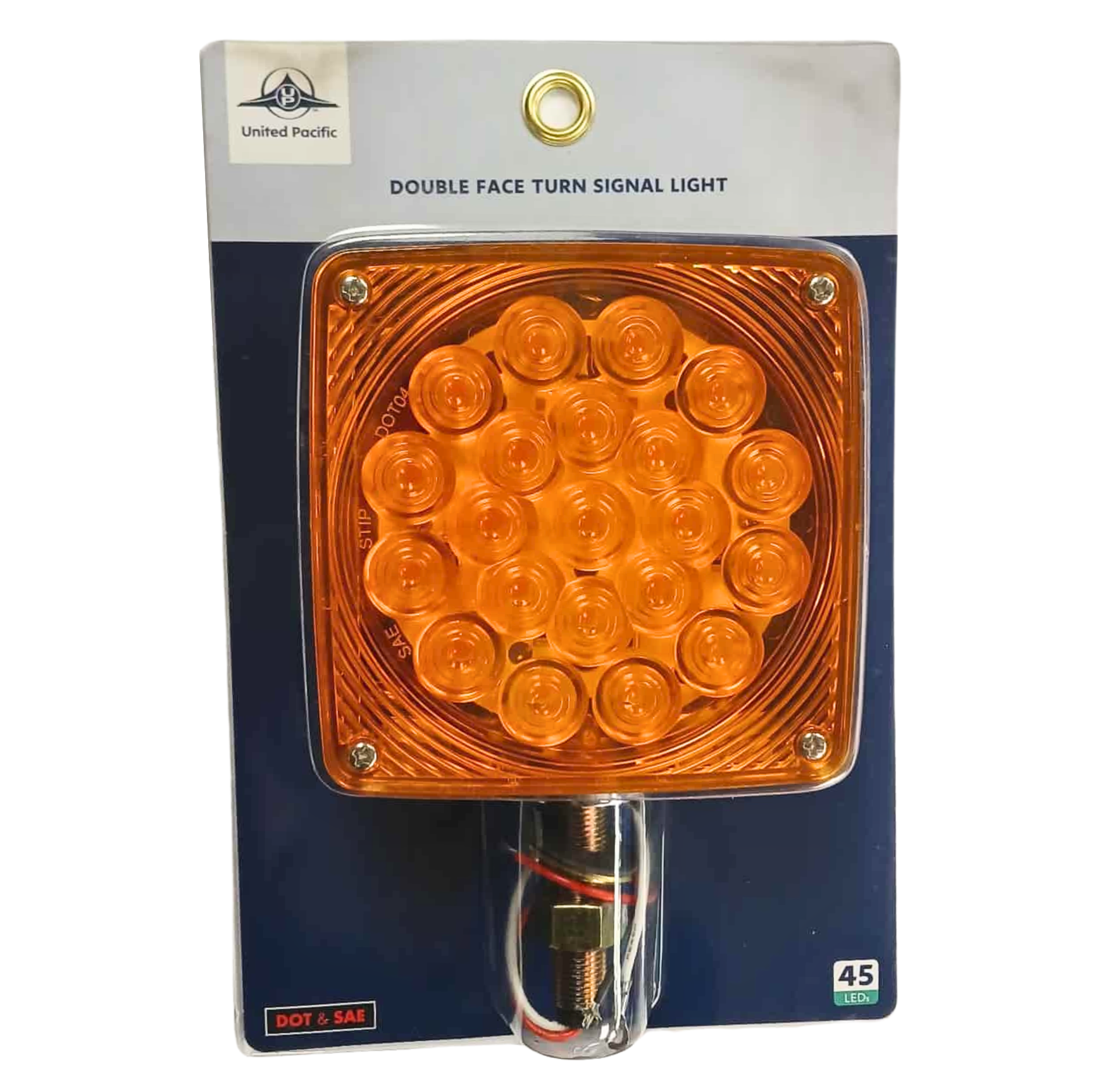 Amber/Red LED Double Face Turn Signal Light (Passenger) Single Post