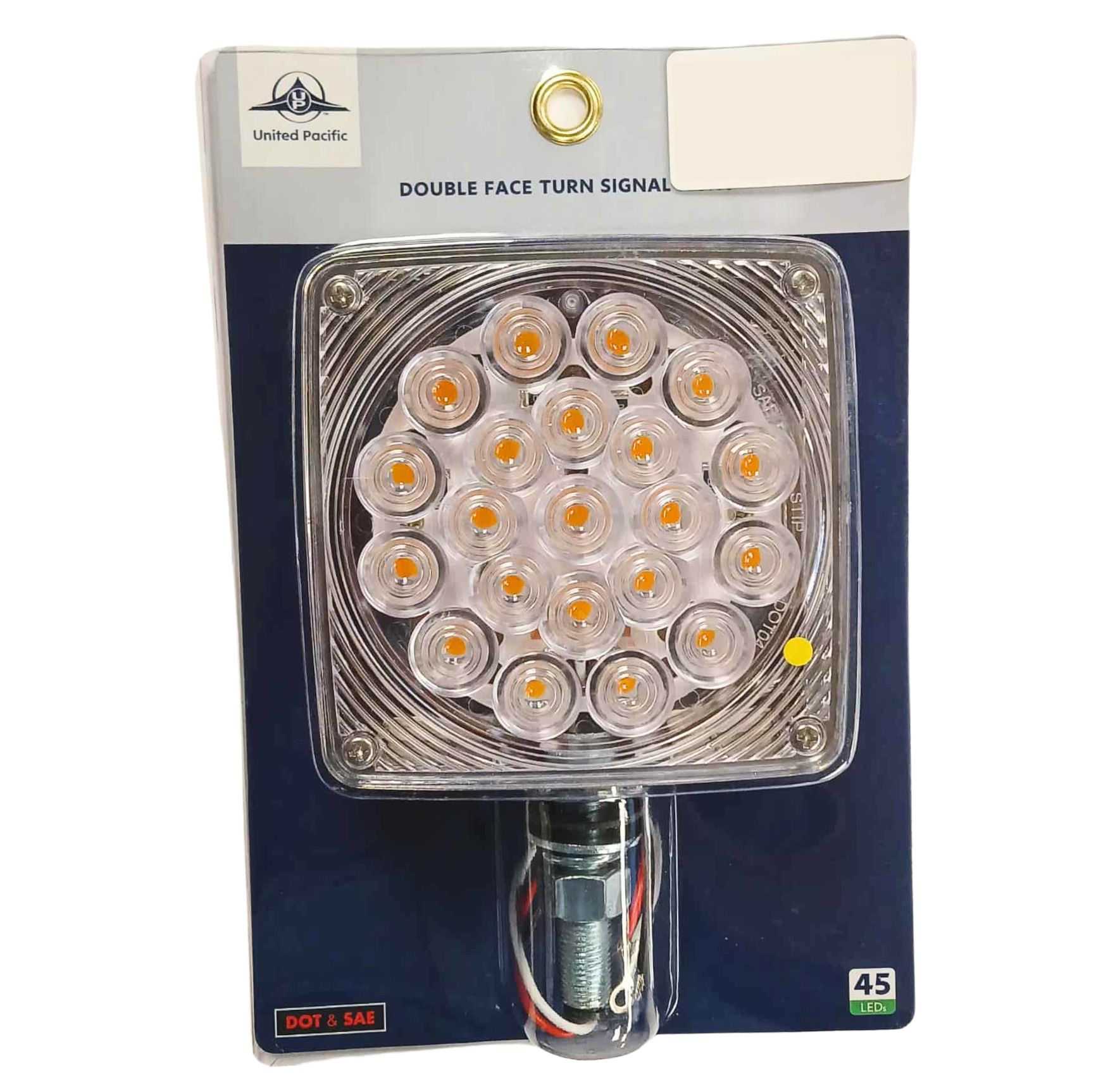 Amber/Red LED Double Clear Face Turn Signal Light (Driver) Single Post