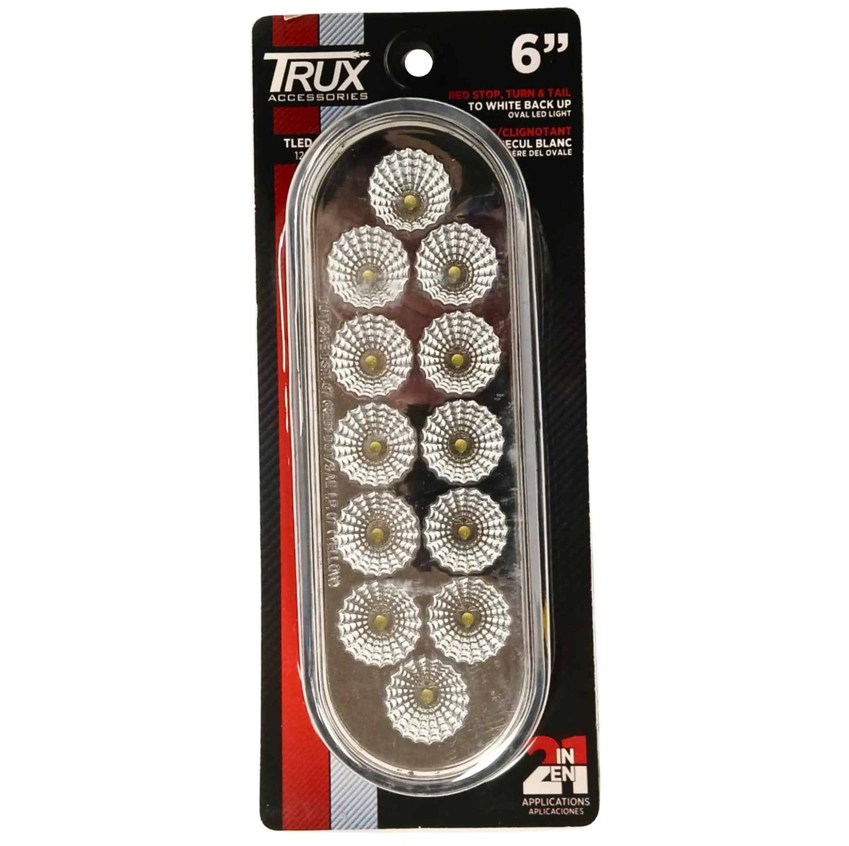 6" Red/White Oval Dual Function Stop/Turn/Tail