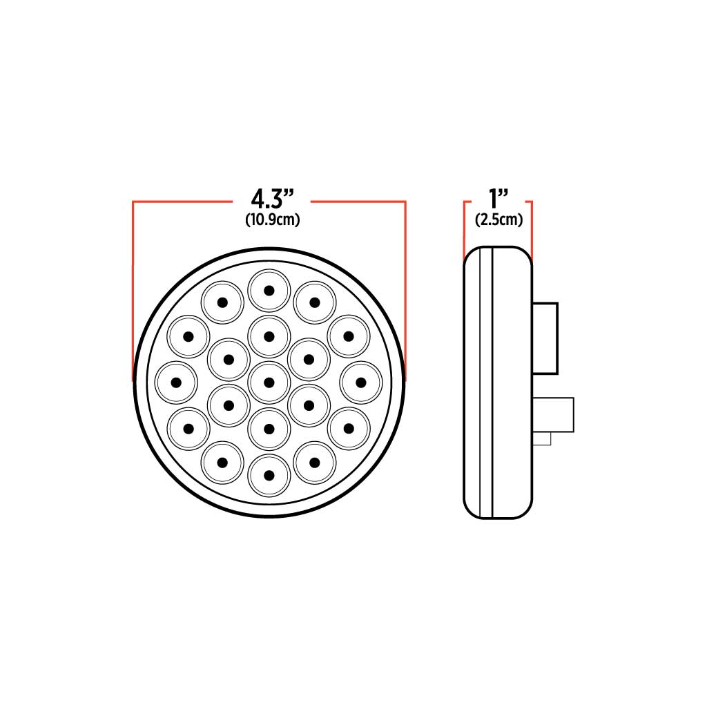 4" Amber/White Dual Function Stop/Turn