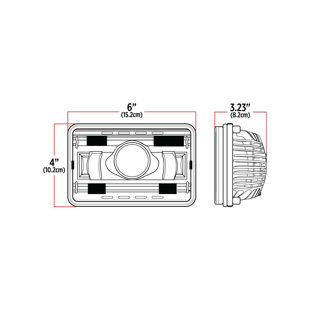 4"x 6" LED Projector High Beam Headlight