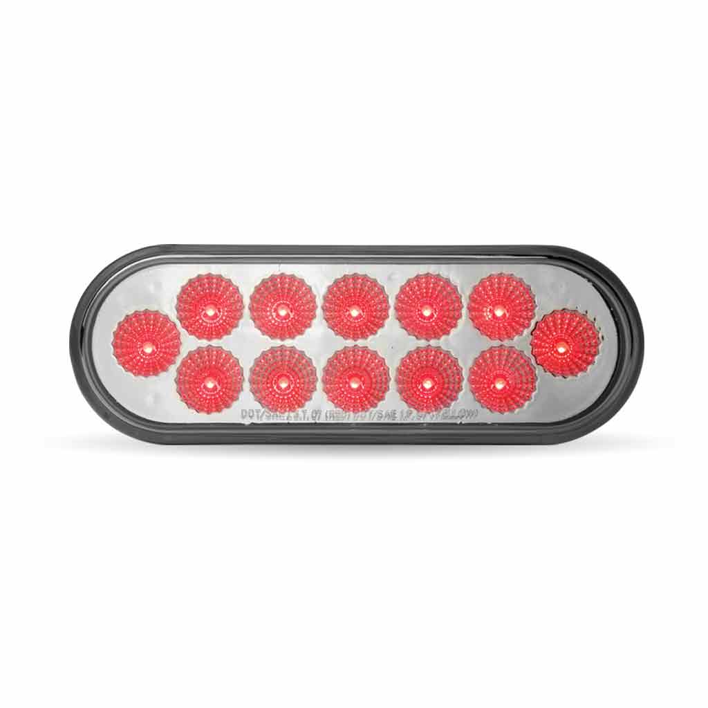 6" Red/White Oval Dual Function Stop/Turn/Tail
