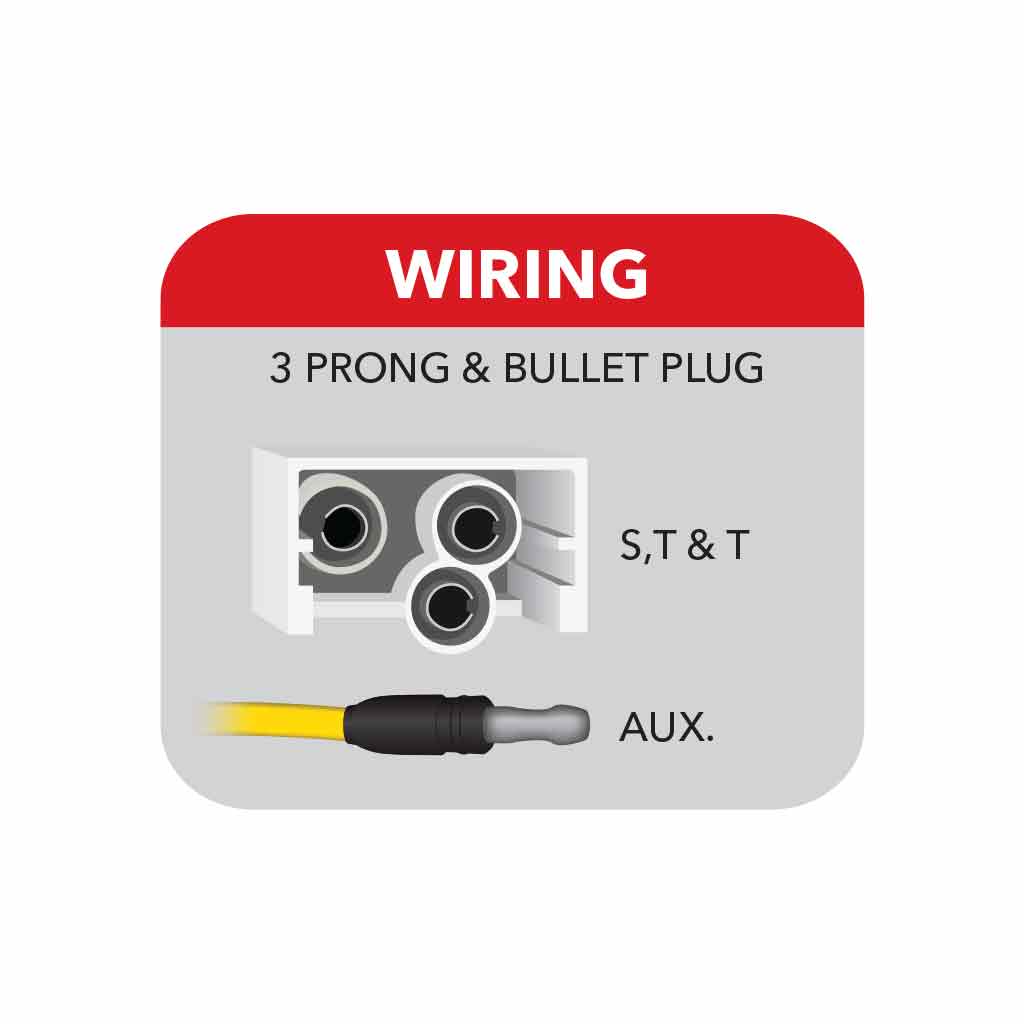 6" Red/White Oval Dual Function Stop/Turn/Tail